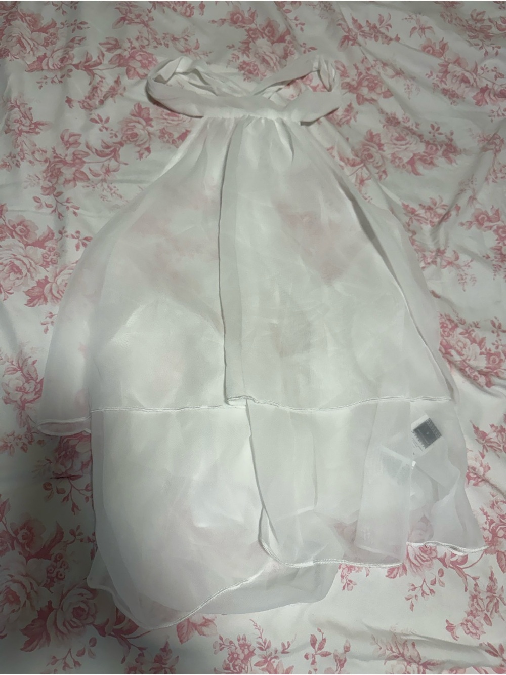 Sheer White Halter Overlay